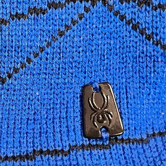 Beanie Hat Men’s by SPYDER - Web Design Ski Winter Cap Blue - Picture 2 of 5